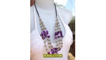 Triangle Bead Necklace Women Style Fashion